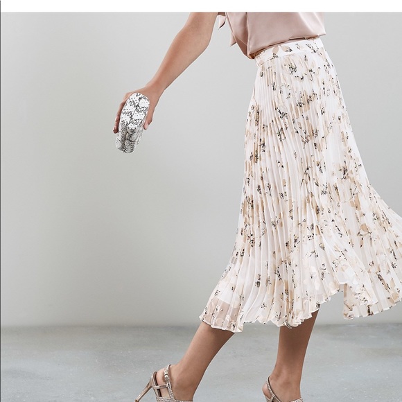 💯 Authentic REISS FLORAL PRINT PLEATED SKIRT